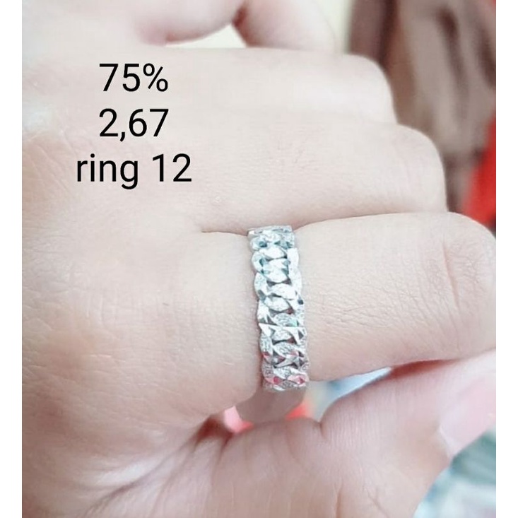 cincin sisk naga emas putih 17K
