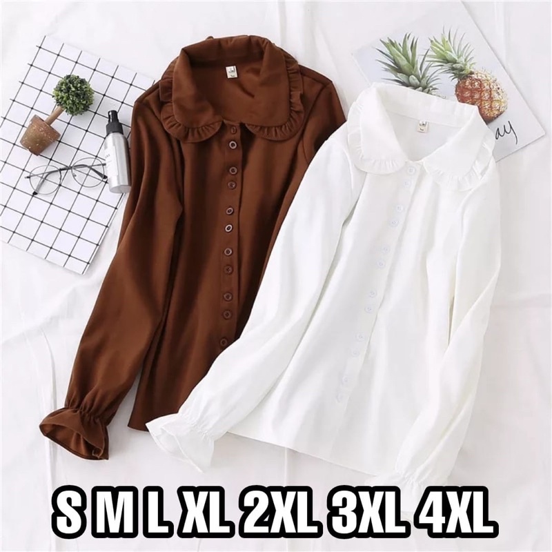 Orisa Blouse Ukuran S M L XL XXL XXXL XXXXL 2XL 3XL 4XL 2L 3L 4L 5L Kemeja Basic Jumbo - Baju Kerja - Kantor Korea