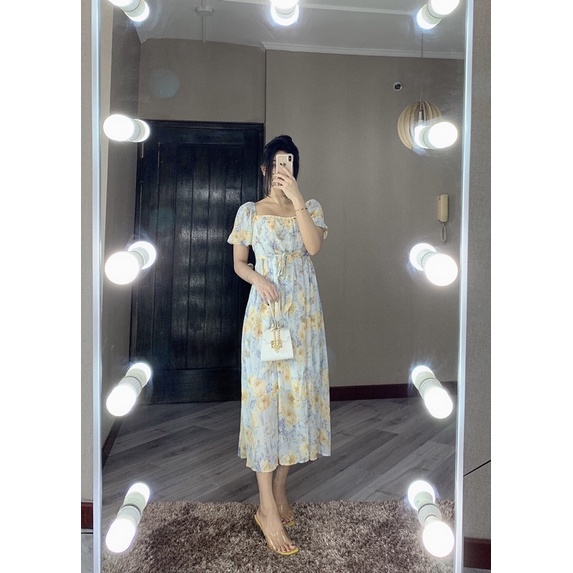 MARINA LONG DRESS DNP38 SUMMER MOTIF BUNGA