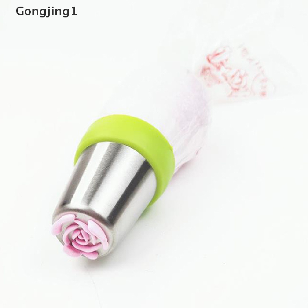 Gongjing1 14pcs / Set Spuit Piping Icing Bentuk Tulip Rusia Bahan Stainless Steel Untuk Dekorasi Kue