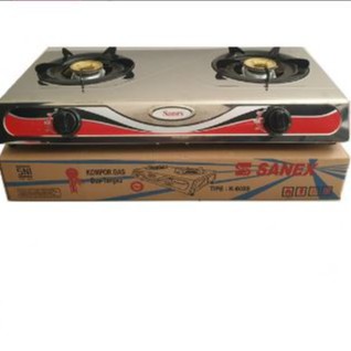 SANEX Kompor Gas 2 Tungku K608S SKG822 / Paket Kompor Selang Regulator Sanex Stainless Steel