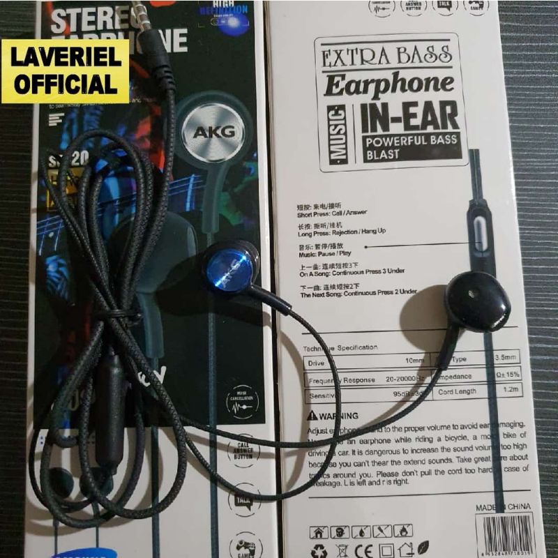 AKG SA-20 EARPHONE SAMSUNG AKG EXTRA BASS HEADSET SAMSUNG HI-FI SOUND AKG SA-20