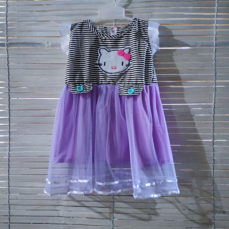 Dress anak cewek perempuan 1 2 tahun gaun anak perempuan hk anak hellokitty