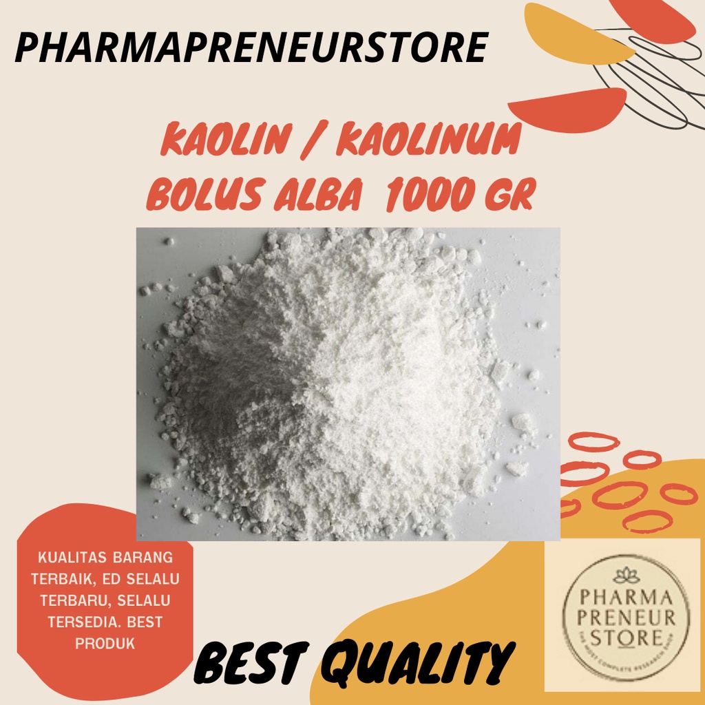 KAOLIN POWDER / KAOLINUM / BOLUS ALBA SERBUK COSMETICS GRADE EX LOCAL 1000 GRAM BEST QUALITY