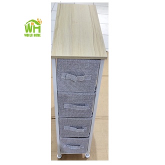 Lemari Selip 4 Laci  Minimalis Rak Lemari Penyimpanan Lemari Kain Linen Lemari Minimalis GZ-4 Worldhome66