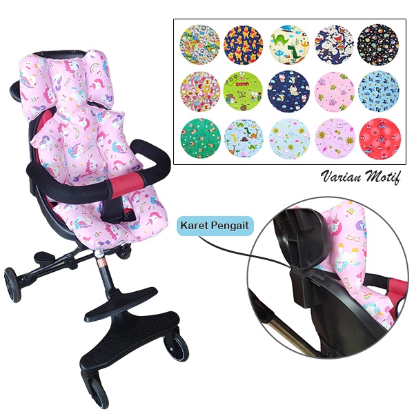 Alas Stroller Bayi Universal 4in1 Baby Car Seat Bouncer Stroller Pad Trike Roda Tiga Model Elephant