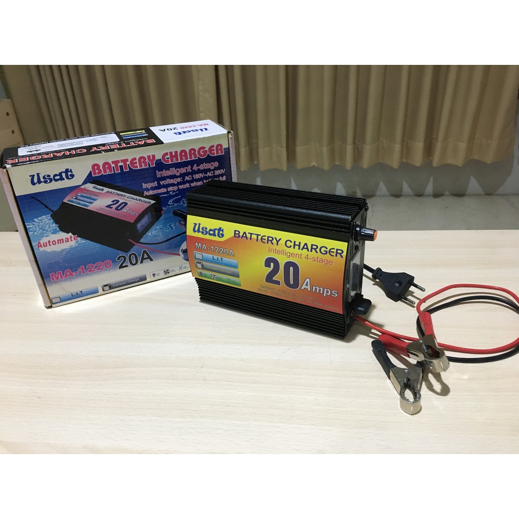 CHARGER AKI DC 12V 12 VOLT AC 180-250V 20A 20 AMPERE USAT MA-1220 MOBIL MOTOR MAINAN PORTABLE