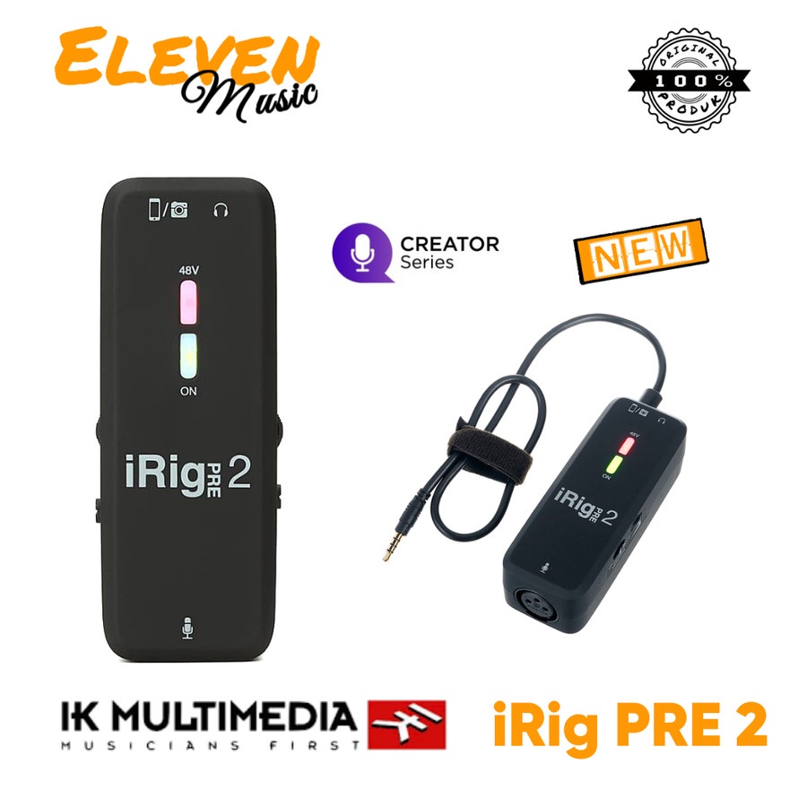 iRig Pre 2 Mobile microphone soundcard interface ikmultimedia Original iRig Pre2