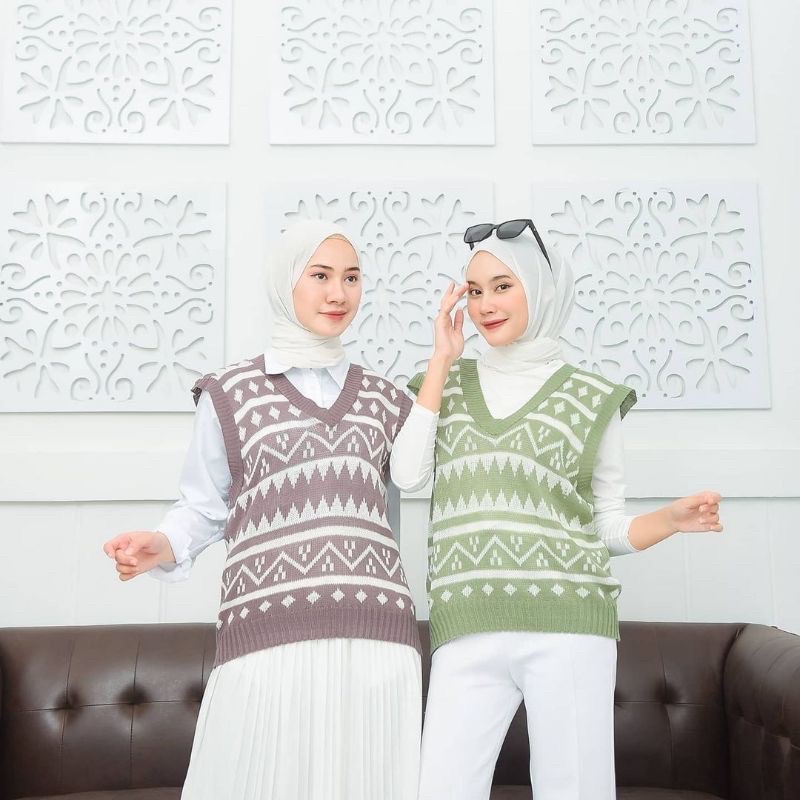 Maroco Vest / Rompi Rajut Wanita / Rompi Korea