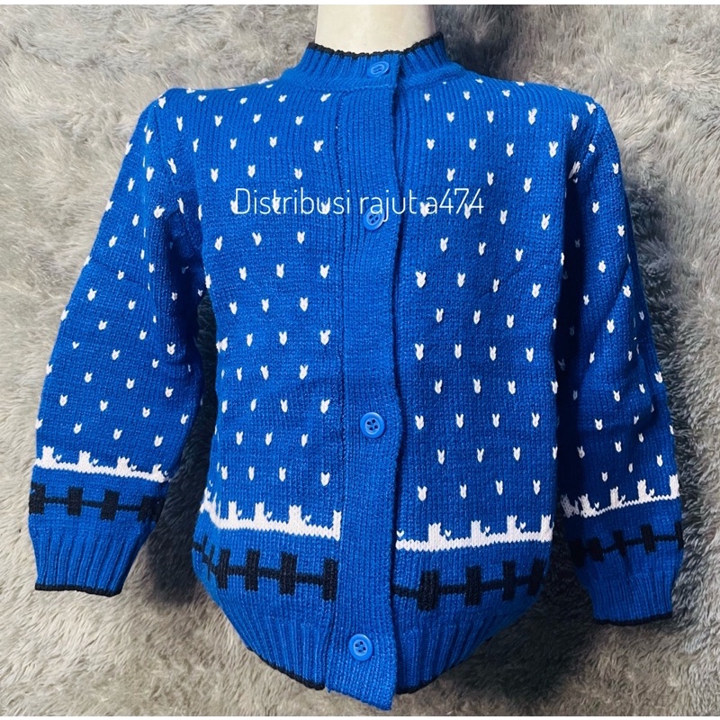 CARDIGAN RAJUT ANAK MOTIF BATIK UMUR 1 SAMPAI 3 TAHUN