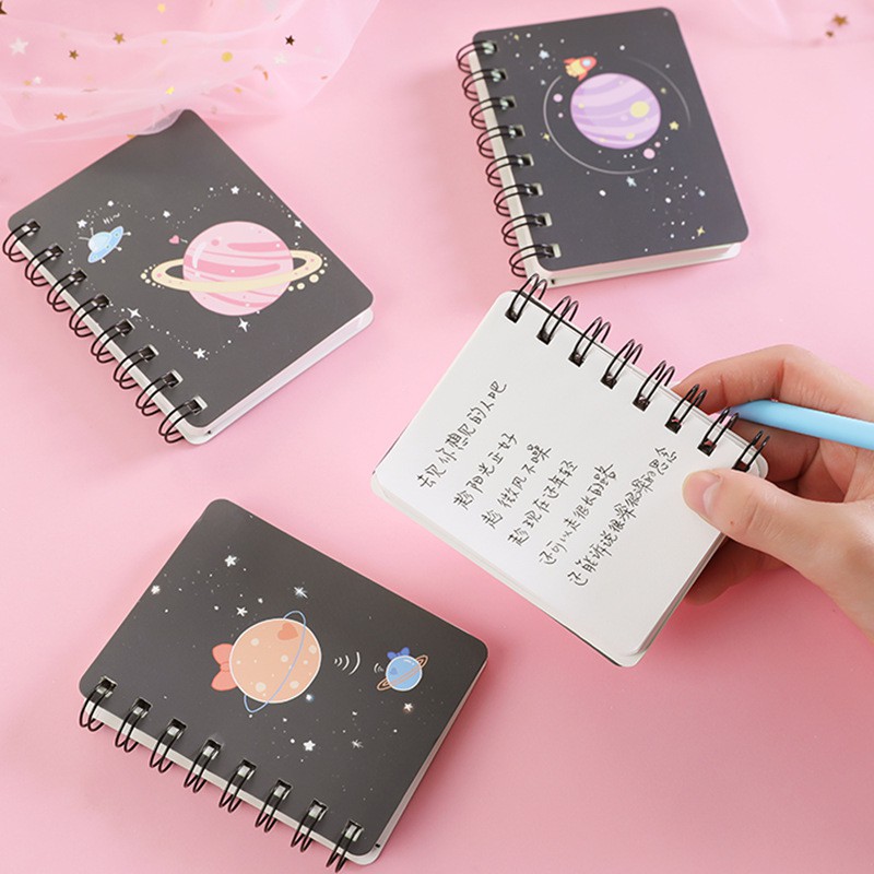 [THE UNIVERSE] Notebook Mini Spiral Motif Galaxy &amp; Animal - ST022