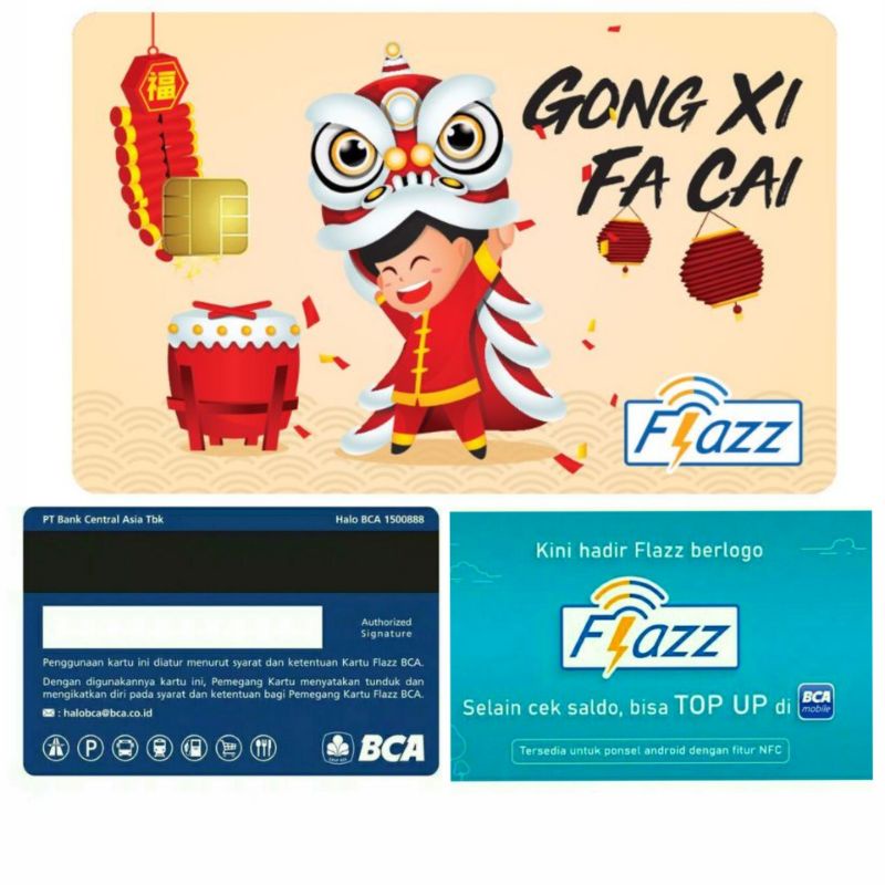 Kartu eTOLL Flazz BCA Gen2 / Gen 2 Limited Edition Imlek Barongsai Kids ORI /Like eTOLL eMONEY Tapcash or Brizzi