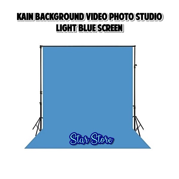 Kain Background L.Blue Screen / Kain Foto Studio Biru Muda Bahan Tebal