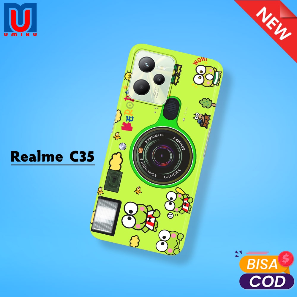 [3D7] UMIKU Case Realme C35 Gambar Camera Cartoon Lucu - Case HP 3D Fullprinting - Case Terbaru Case