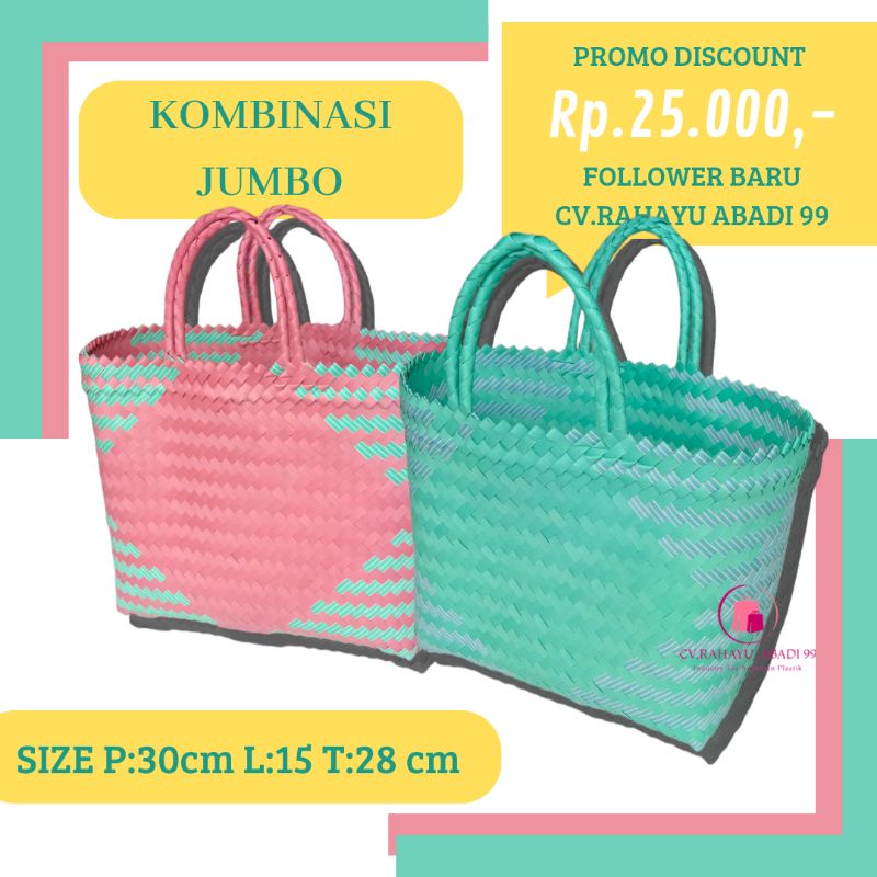 Tas Anyaman Plastik JUMBO LURIK TAS Belanja Besar Anyaman jinjing Berkat Bingkisan Parcel hajatan