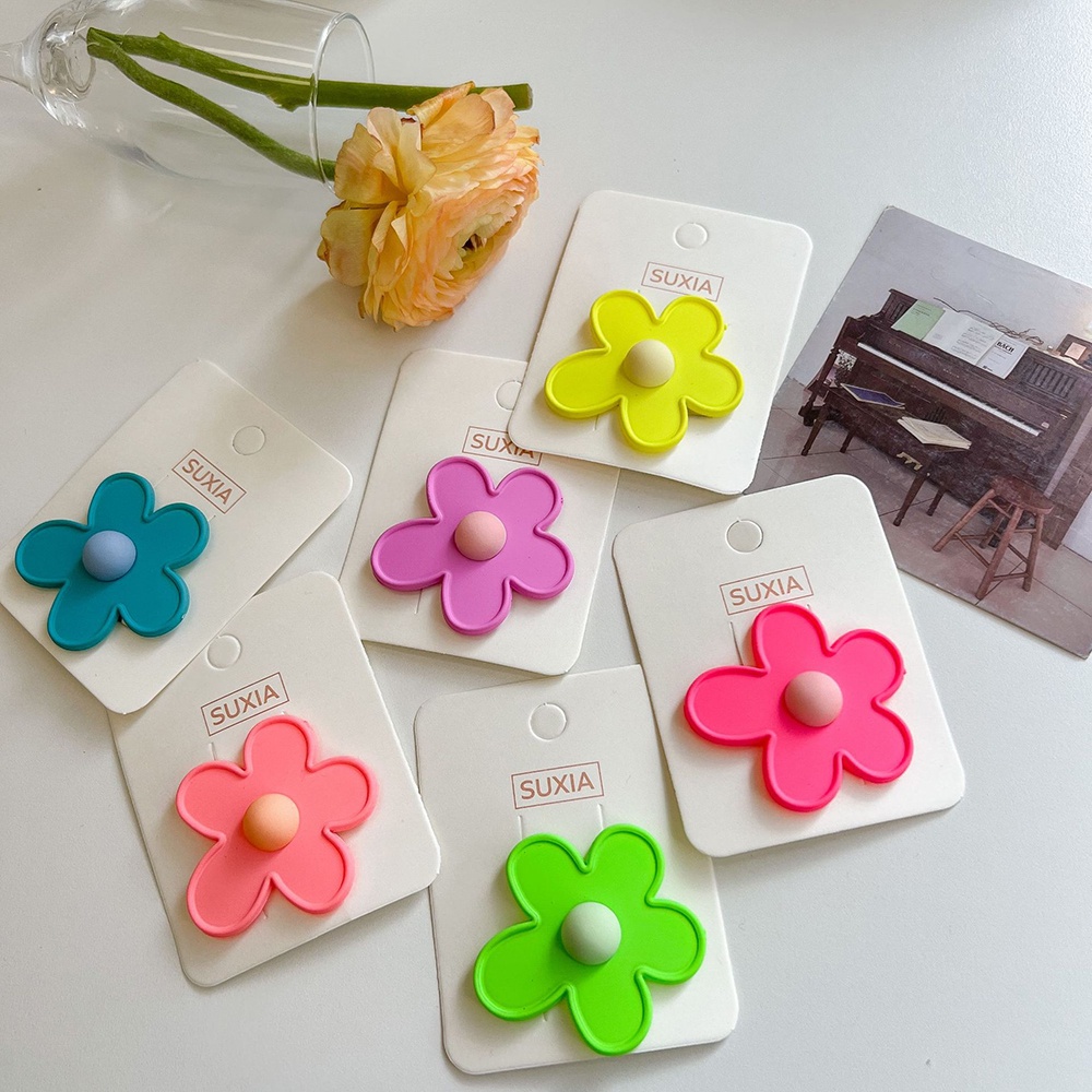 Woman Korea Lucu Manis Permen Warna Neon Desain Bunga Jepit Rambut BB Hairpin Aksesoris