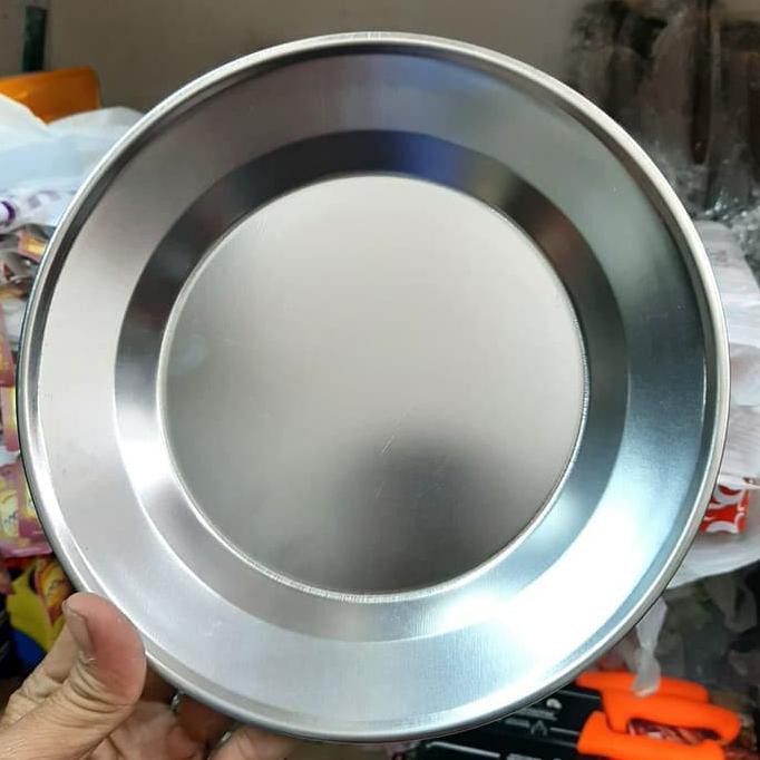Buruan Serbu] 1 Lusin Piring Stainless Uk 24 Cm Piring Makan Stainless Stell