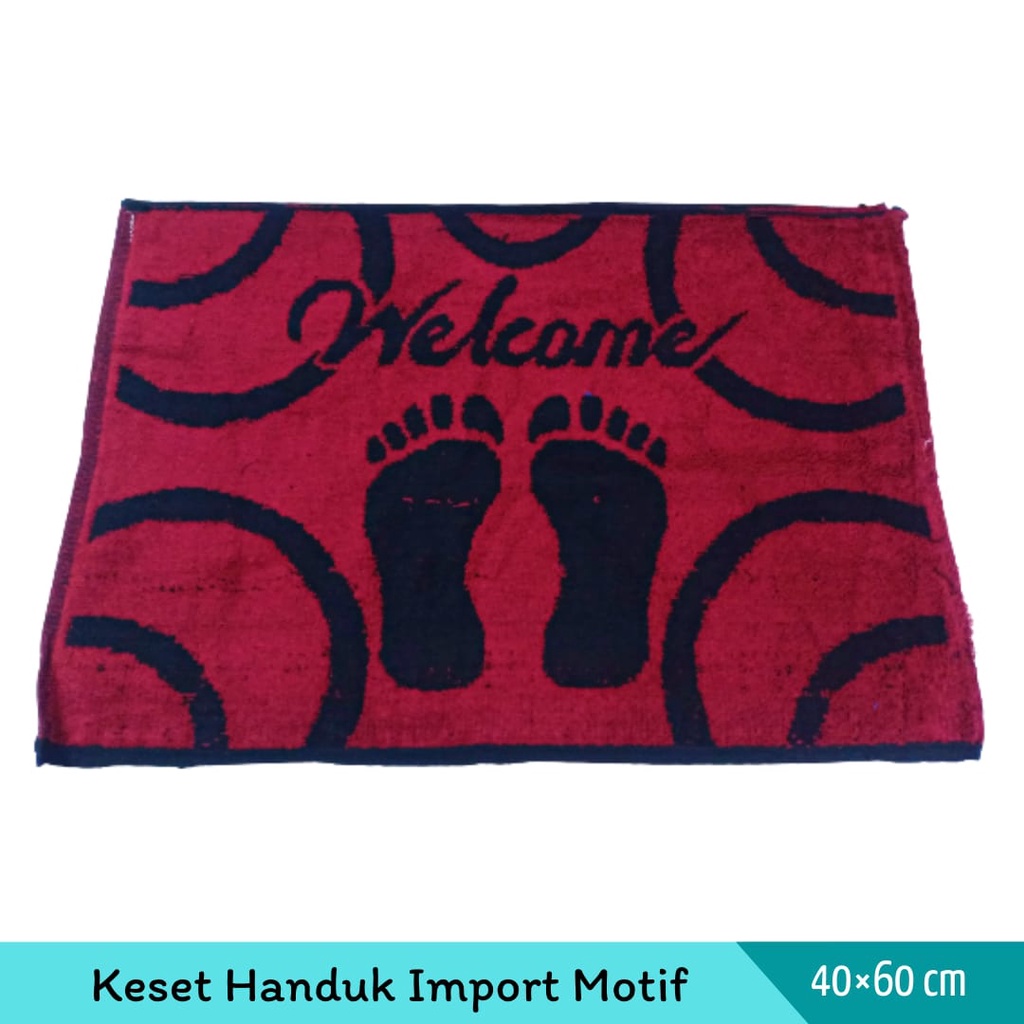 Keset Handuk Motif Salur / Keset Stripe dengan Ukuran 40x60cm - 100% bahan Katun Lembut