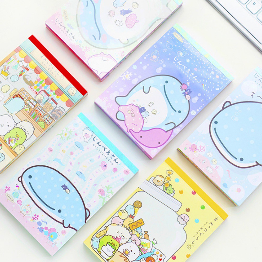 Lanfy Sticky Note Gambar Kartun Whale Portable Untuk Kantor