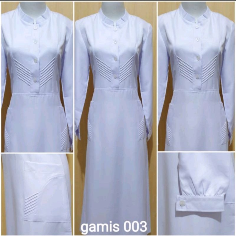 gamis perawat / gamis putih / gamis best seller