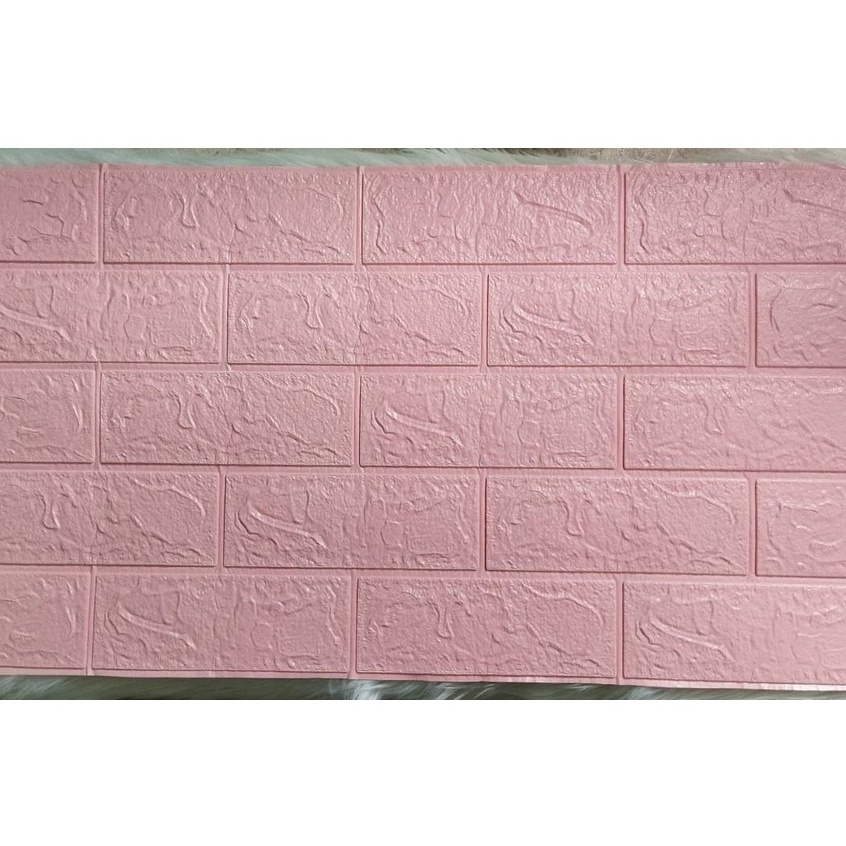Wallpaper Dinding Foam 3D Kecil Motif Batu Bata / Wallpaper Dinding Foam GM509 / 521 [1KG=26PCS]-PINK