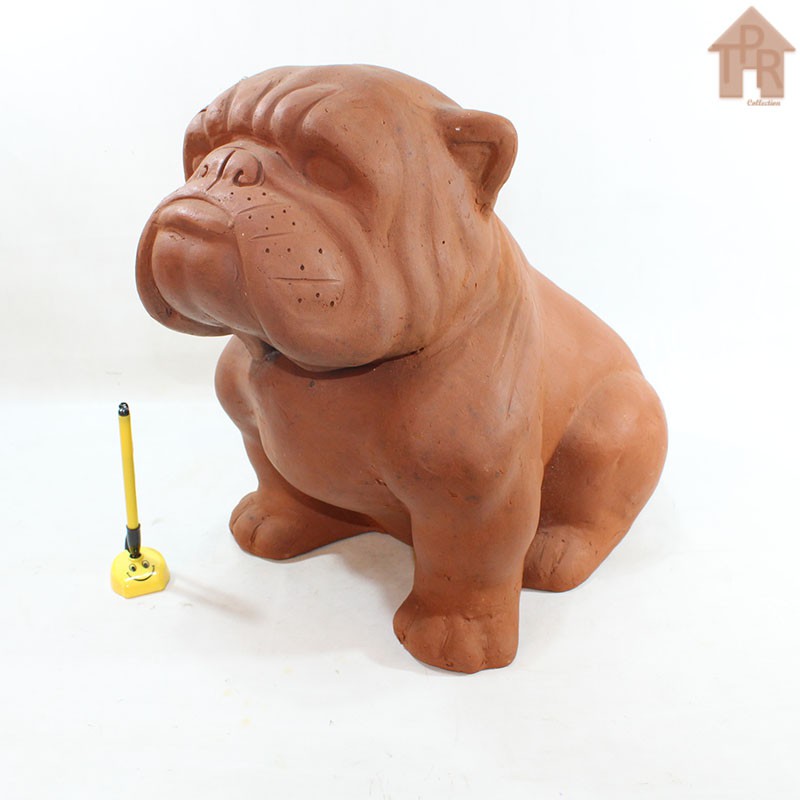 Terakota - Patung Tanah Liat / Patung Hewan / Patung Bulldog - T40