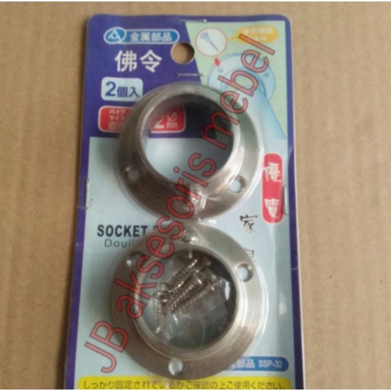 BRACKET PIPA BULAT TOPI 1" STAINLESS / BRACKET PIPA BULAT 25 mm