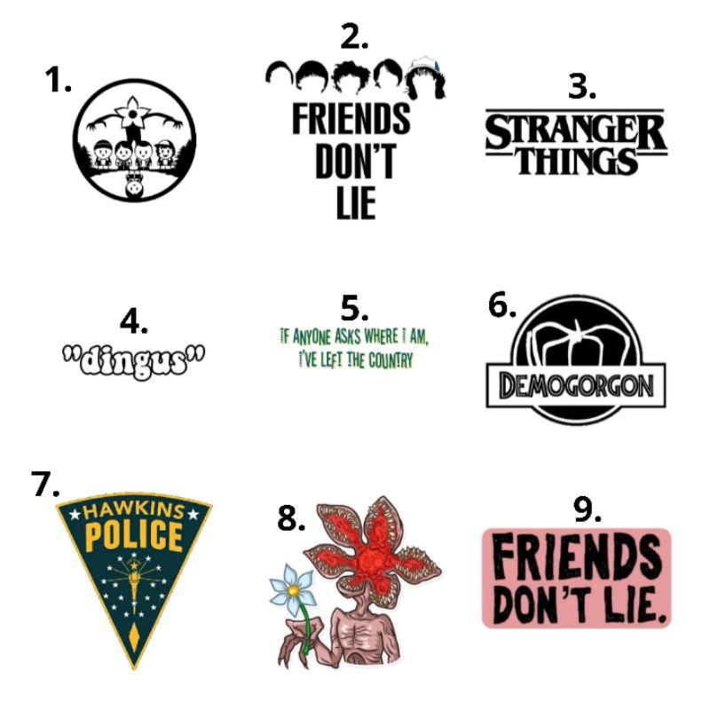 ST29 - STICKY TATTOO TEMPORARY CUSTOM MOTIF STRANGER THINGS