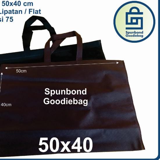 

Produk Terlaris 50x40 cm Tas Kain / Spunbond / Goodie Bag / Kantong / Goody polos souvenir event mur