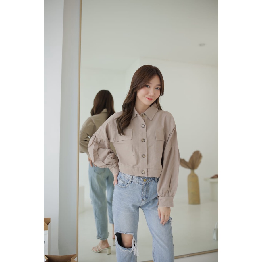 JAKET LINEN CROP / OUTER CROP LINEN