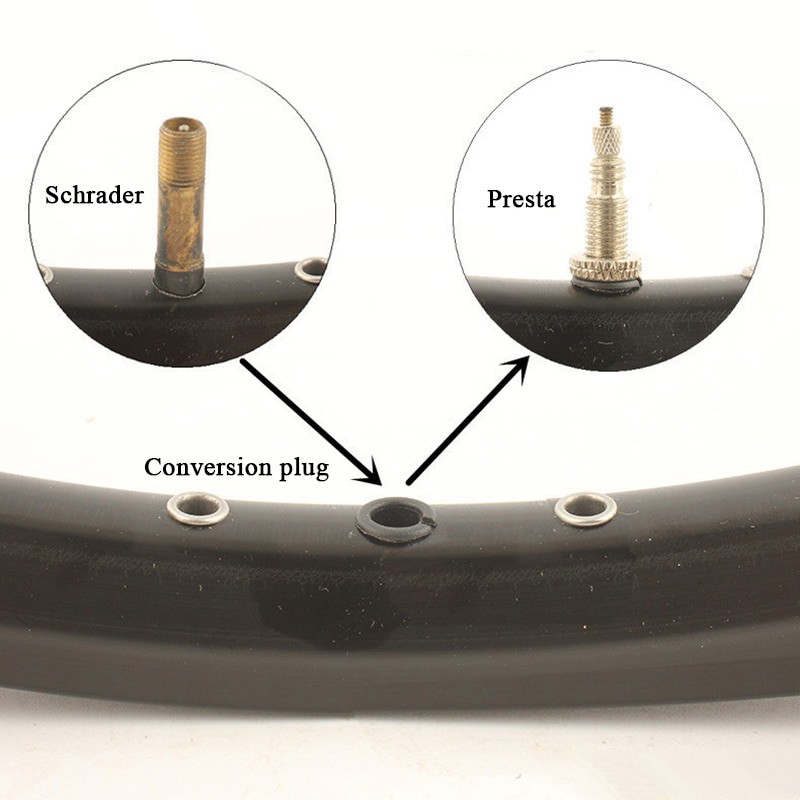 YGRETTE - 1pcs PLASTIC RIMS VALVE CONVERSION ADAPTER SCHRADER TO PRESTA UBAH lubang pentil