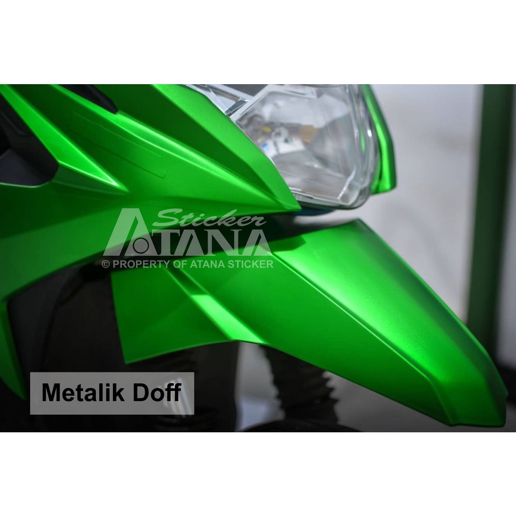 Skotlet Hijau Metalik Doff Glossy Scotlet Dop Gloss Metallic Satin Stiker Candy Paint Decal Motor Mobil Anti Gores Body Background Aquarium Aksesoris Variasi Ninja