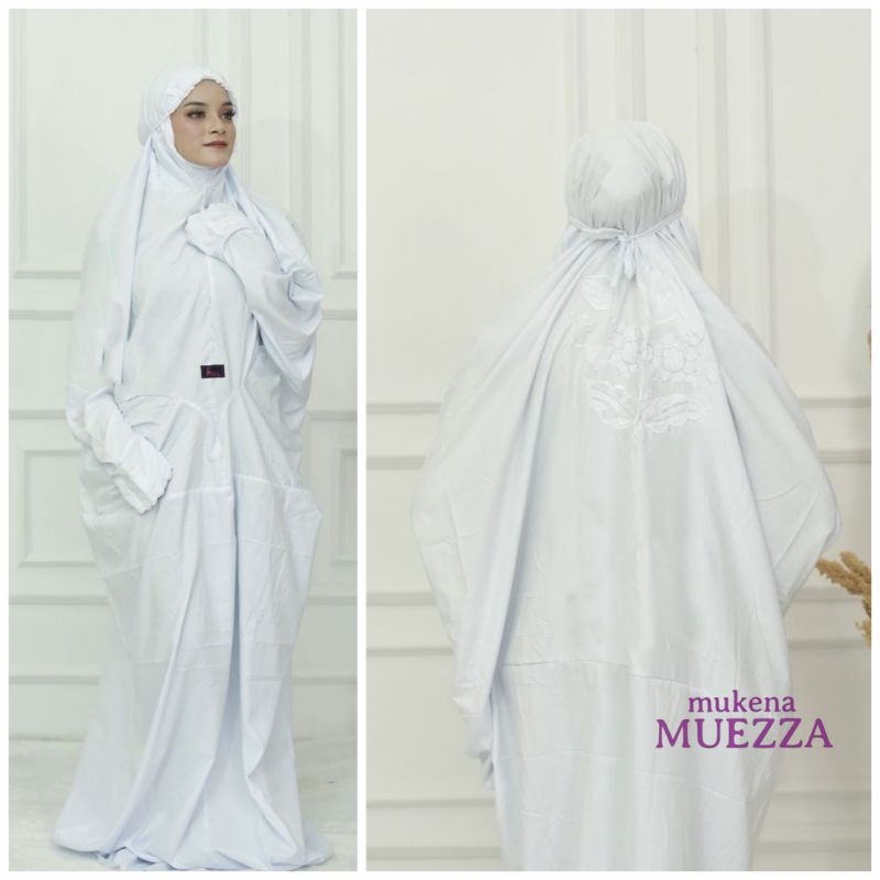 MUKENA PUTIH POLOS | Bahan Poli Mikro Lembut, Anti Kusut | Mukenah Terusan Lajuran Telekung Travel R