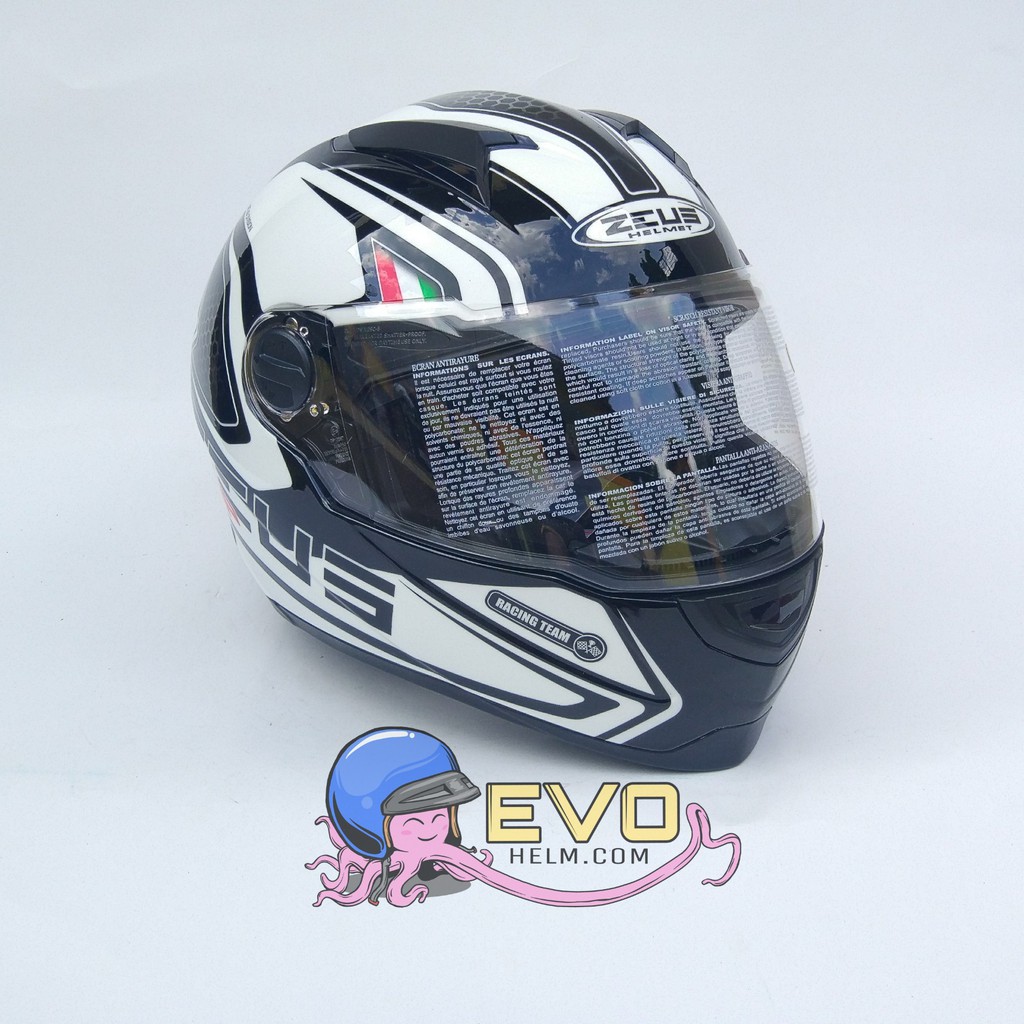 HELM ZEUS FULL FACE BLK AL3  BLK - FREE SMOKE VISOR ZEUS ORIGINAL ( ONGKIR 2KG )