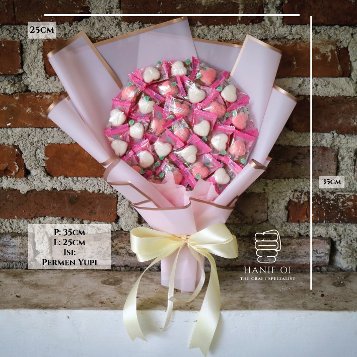 Snack Bouquet/Buket Makanan Hadiah Wisuda atau Ulang Tahun – Seri Permen Yupi