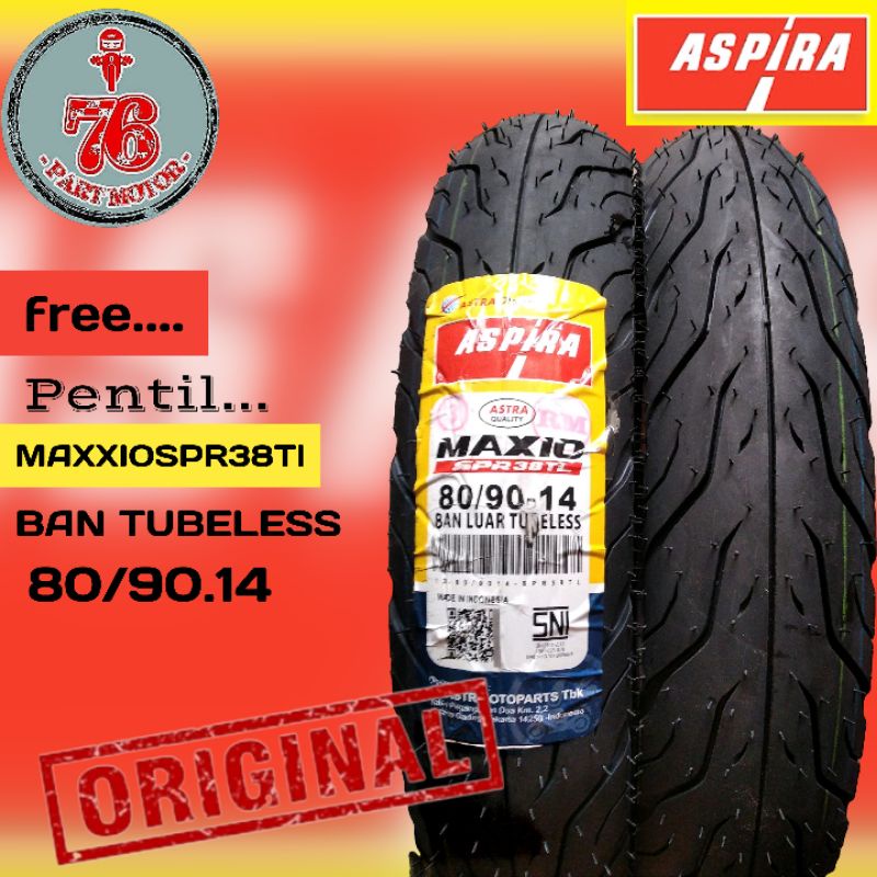 BAN TUBELESS MAXXIO SPR 38 TL 80/90.14 FREE  PENTIL