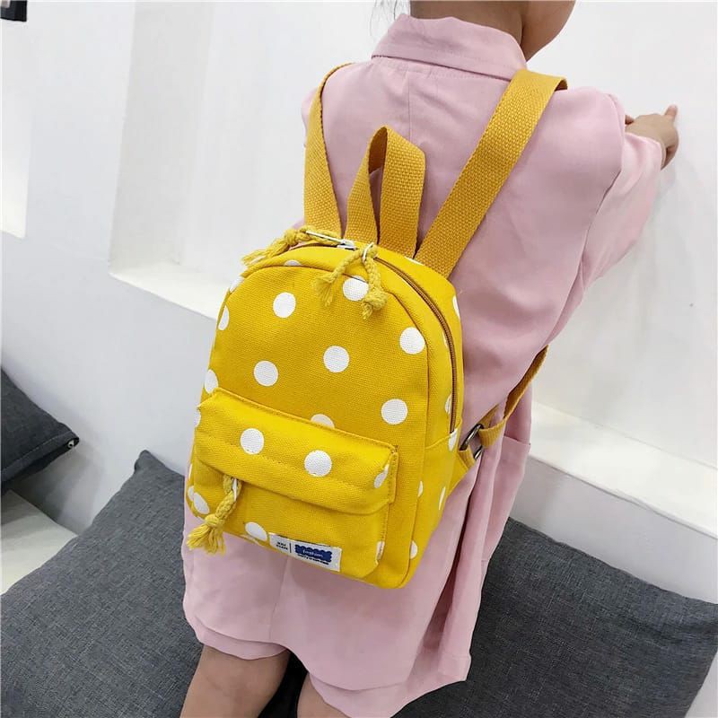 dem_sare - FDS003 Polca Beatle Tas Ransel Mini Anak Perempuan Tas Ransel Mini Motif Polca Tas Ransel Anak Korea Tas Ransel Anak TK