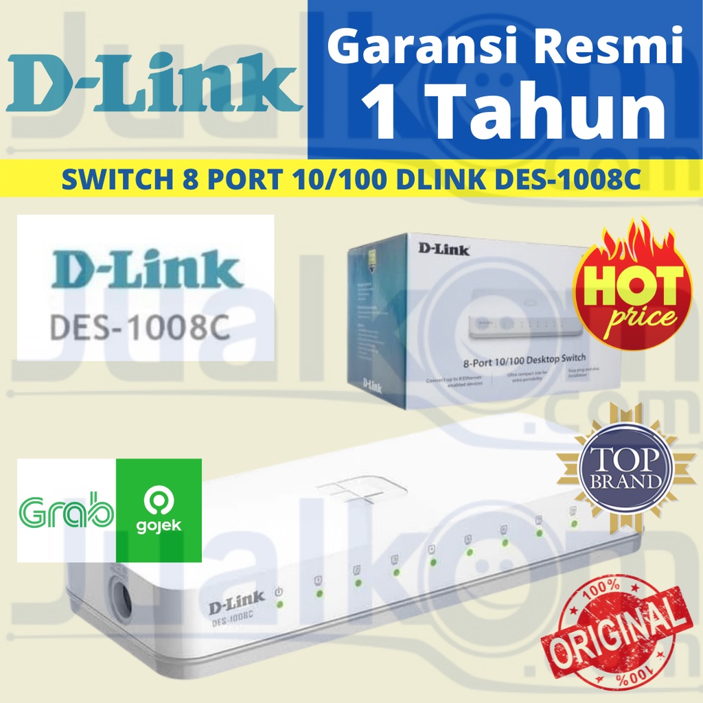 D-LINK SWITCH 8 PORTS 10/100 Mbps DES-1008C RESMI