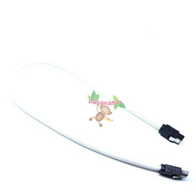 Kabel Sata Data 3 sleeved lurus 6gpbs hdd ssd cable harddisk putih