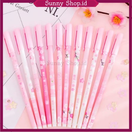 

READY Pulpen Set isi 12 dan Zipper bag piggy sakura