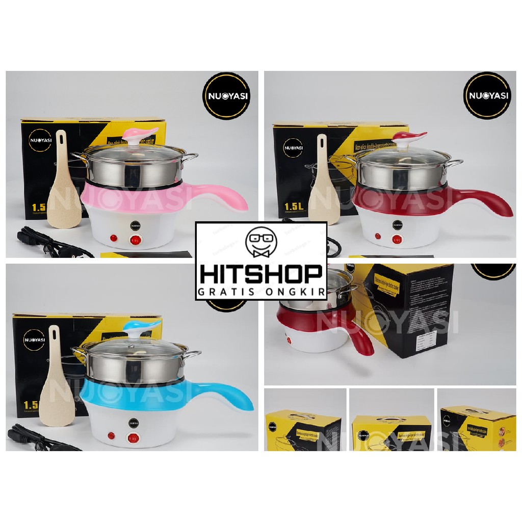 Multifunctional electric fry pan Panci Listrik lapisan keramik merk NUOYASI