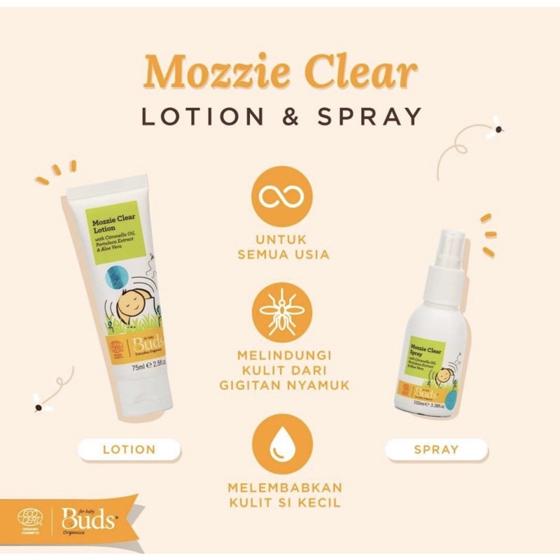 Buds Mozzie Clear Spray 100ml/anti nyamuk bayi