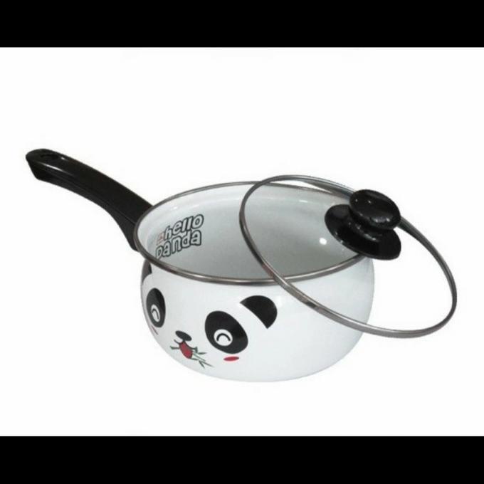 ] Maspion Panda SaucePan Hello Panda-Panci Enamel 18cm+tutup kaca