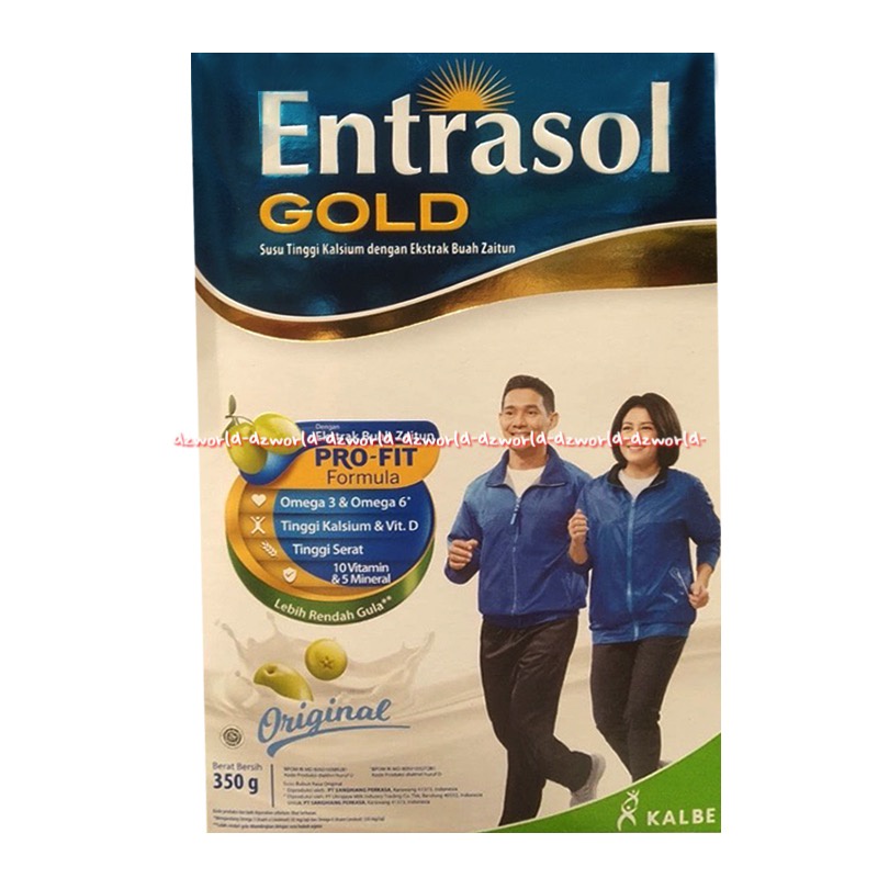 Susu Entrasol Gold High Kalsium untuk 51+ Plain 350g Rasa Plain dan Coklat