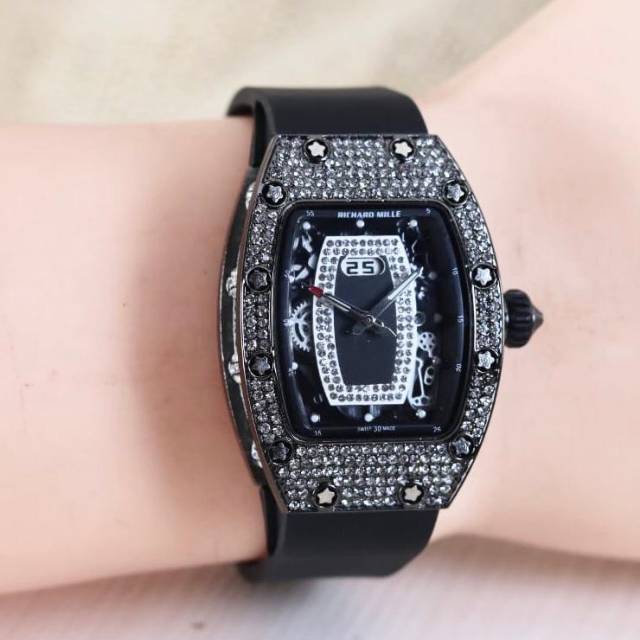 Jam Tangan Wanita Rm Rubber Fullmata Silver