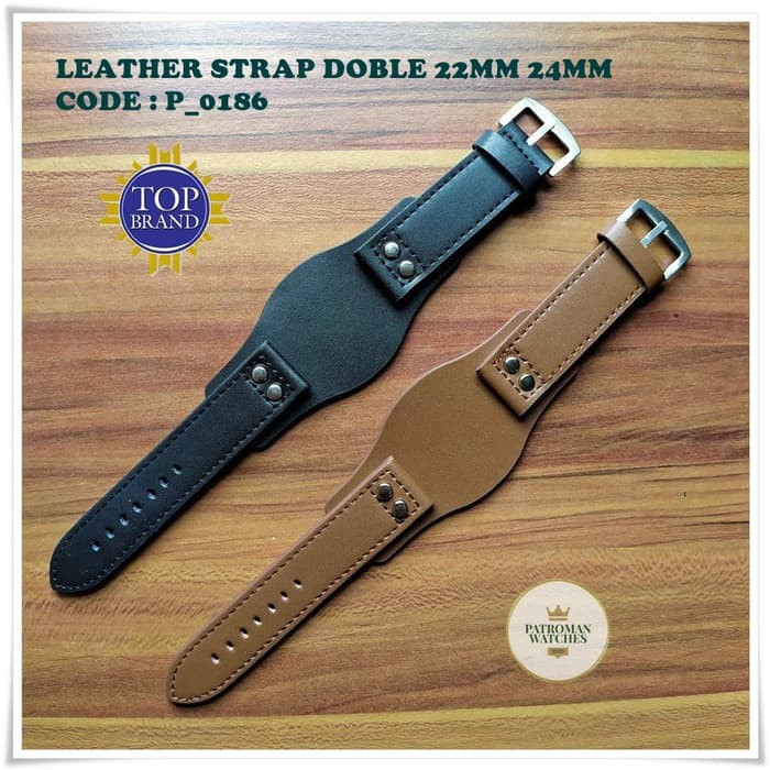 DOUBLE STRAP KULIT JAM TALI JAM TANGAN FOSSIL COACHMAN 22MM 24MM