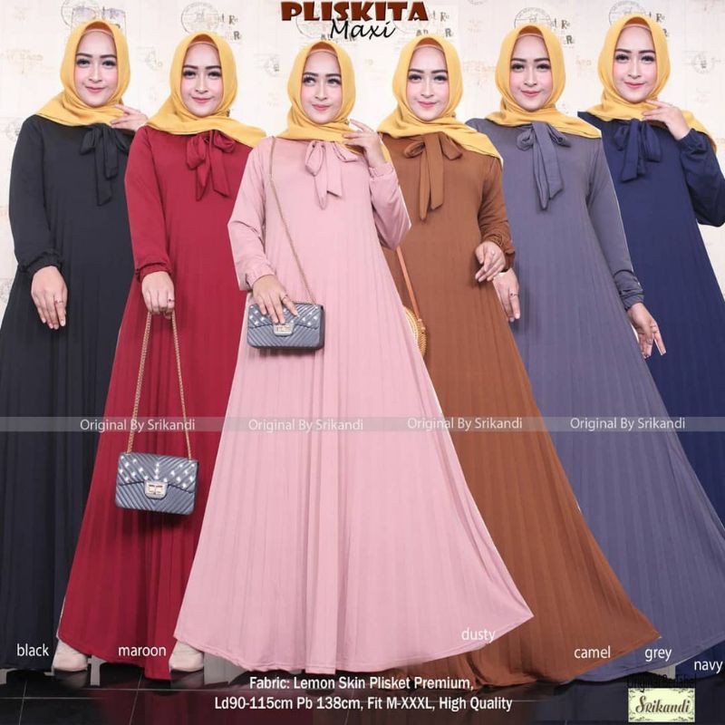 Gamis Plisket terlaris best seller