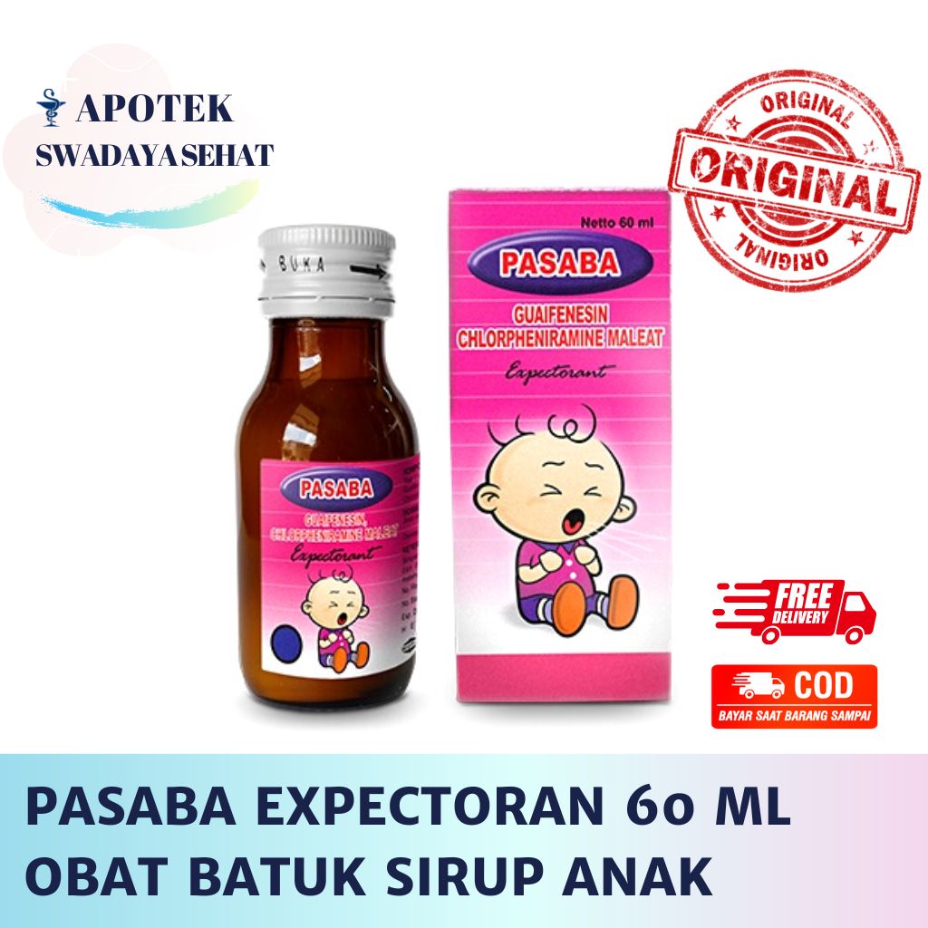PASABA Expectorant Baby Syrup 60 ML - Obat Batuk Berdahak Bayi Anak Pilek Flu