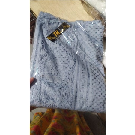 LACE OUTER CARDY/outer brukat crop/cardigan outer pendek-Soft blue