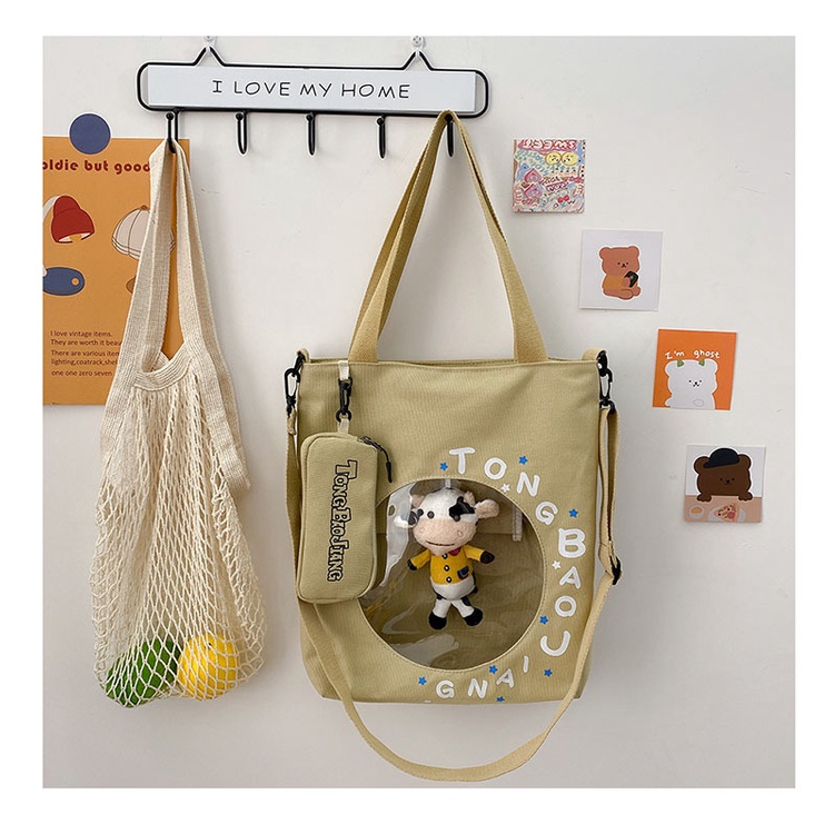 [littlecrab] Tote Bag Sapi Lucu Cow Hitam Putih Unisex Totebag Tas Wanita Pria Sapi Timbul Transparan + Tas Kecil Unik Korean Style